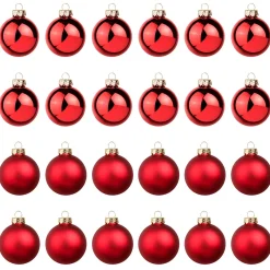 Bolas De Navidad>DecoWoerner Bolas De Navidad De Cristal 6 Cm Ø - 24 Piezas rojo