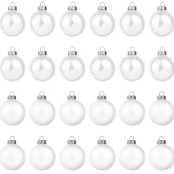 Bolas De Navidad>DecoWoerner Bolas De Navidad De Cristal 6 Cm Ø - 24 Piezas blanco