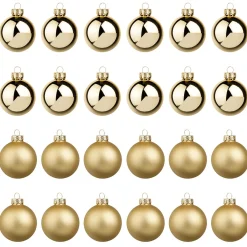 Bolas De Navidad>DecoWoerner Bolas De Navidad De Cristal Dorado 6 Cm Ø - 24 Piezas oro