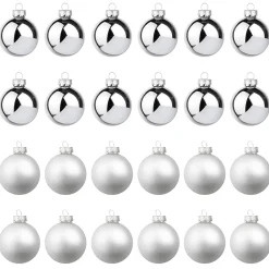 Bolas De Navidad>DecoWoerner Bolas De Navidad De Cristal Plateado 6 Cm Ø - 24 Piezas plata