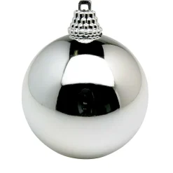 Bolas De Navidad>DecoWoerner Bolas De Navidad De Plástico Plateado Brillante, 6 Cm Ø - 24 Piezas plata