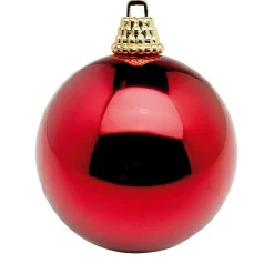 Bolas De Navidad>DecoWoerner Bolas De Navidad De Plástico Vino Brillante, 6 Cm Ø - 24 Piezas rojo