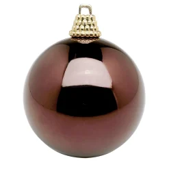 Bolas De Navidad>DecoWoerner Bolas De Navidad De Plástico Brillante Color Turrón, 6 Cm Ø - 24 Piezas marrón