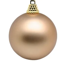 Bolas De Navidad>DecoWoerner Bolas De Navidad De Plástico Bronce Mate, 6 Cm Ø - 24 Piezas marrón