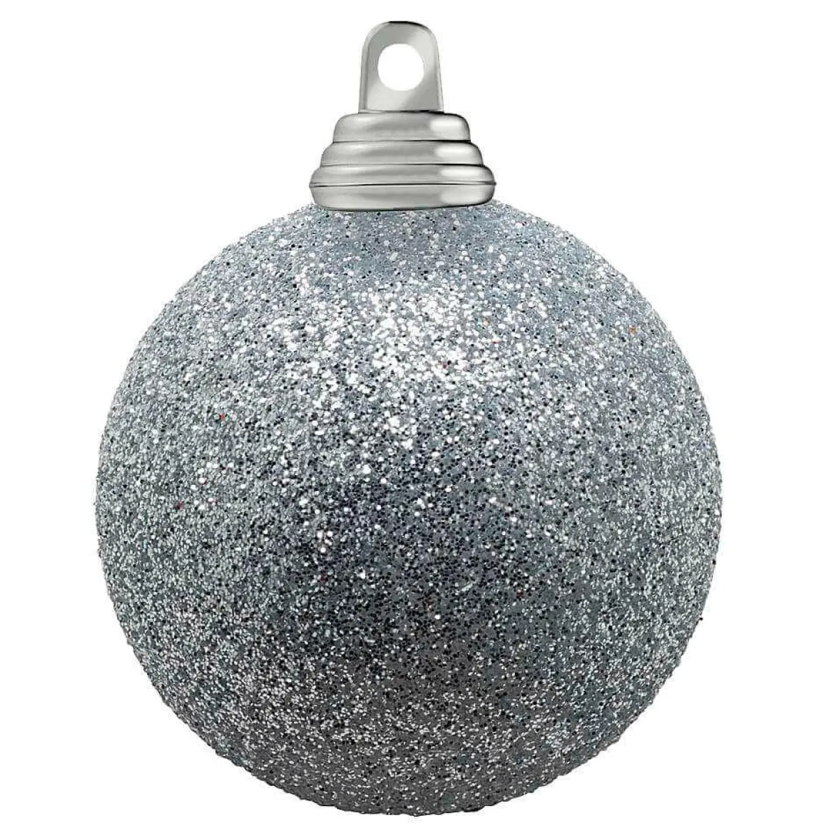 Bolas De Navidad>DecoWoerner Bolas De Navidad De Plástico Con Purpurina De 6 Cm De Diámetro - 6 Piezas plata