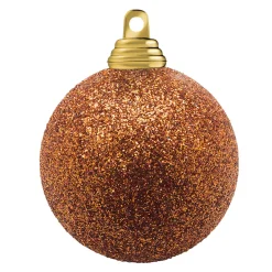 Bolas De Navidad>DecoWoerner Bolas De Navidad De Plástico Con Purpurina, 6 Cm Ø - 6 Piezas naranja