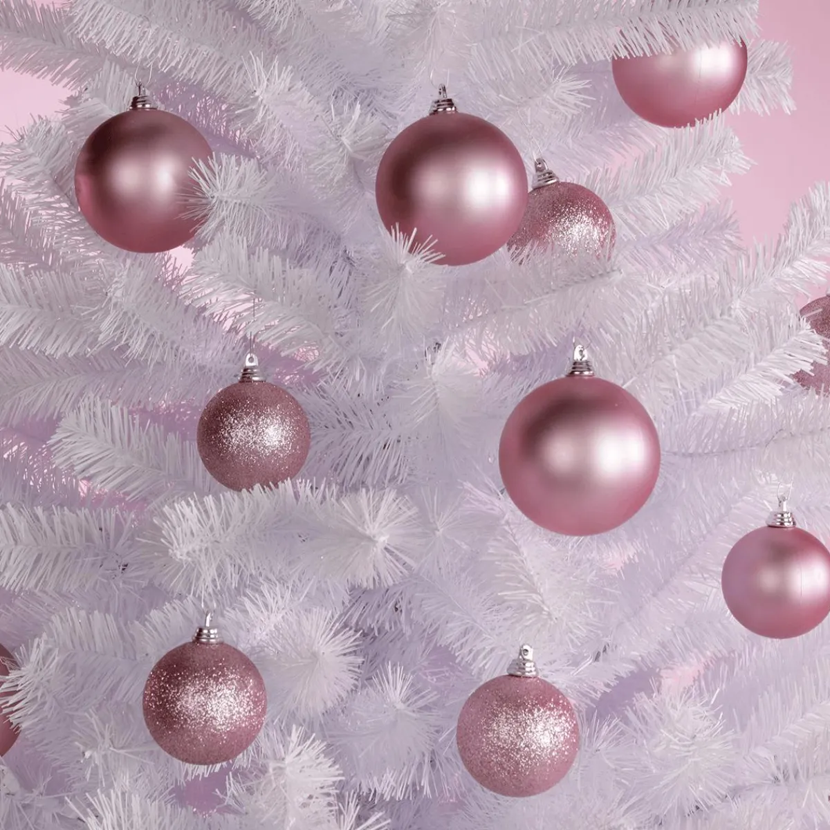 Bolas De Navidad>DecoWoerner Bolas De Navidad De Plástico Ignífugo Mate rosa