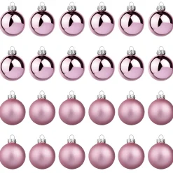 Bolas De Navidad>DecoWoerner Bolas De Navidad De Polvo En Vidrio 6 Cm Ø - 24 Piezas rosa