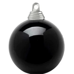 Bolas De Navidad>DecoWoerner Bolas De Navidad Negras Y Brillantes De Plástico Ignífugo De 6 Cm De Diámetro - 24 Unidades. negro