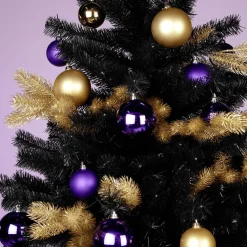 Bolas De Navidad>DecoWoerner Bolas De Navidad Púrpura, Brillantes, De Plástico Ignífugo, De 6 Cm De Diámetro - 24 Unidades. violeta