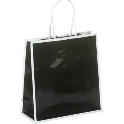 Bolsas De Regalo Y Bolsas Portátiles>DecoWoerner Bolsa De Papel "Coco" Negra 18 X 18 Cm 25 Piezas, 155 Gr/m² negro