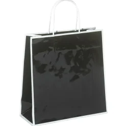 Bolsas De Regalo Y Bolsas Portátiles>DecoWoerner Bolsa De Papel "Coco" Negra 25 X 25 Cm 25 Piezas, 155 Gr/m² negro