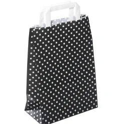 Bolsas De Regalo Y Bolsas Portátiles>DecoWoerner Bolsa De Papel Con Lunares 31 X 22 Cm Negra negro