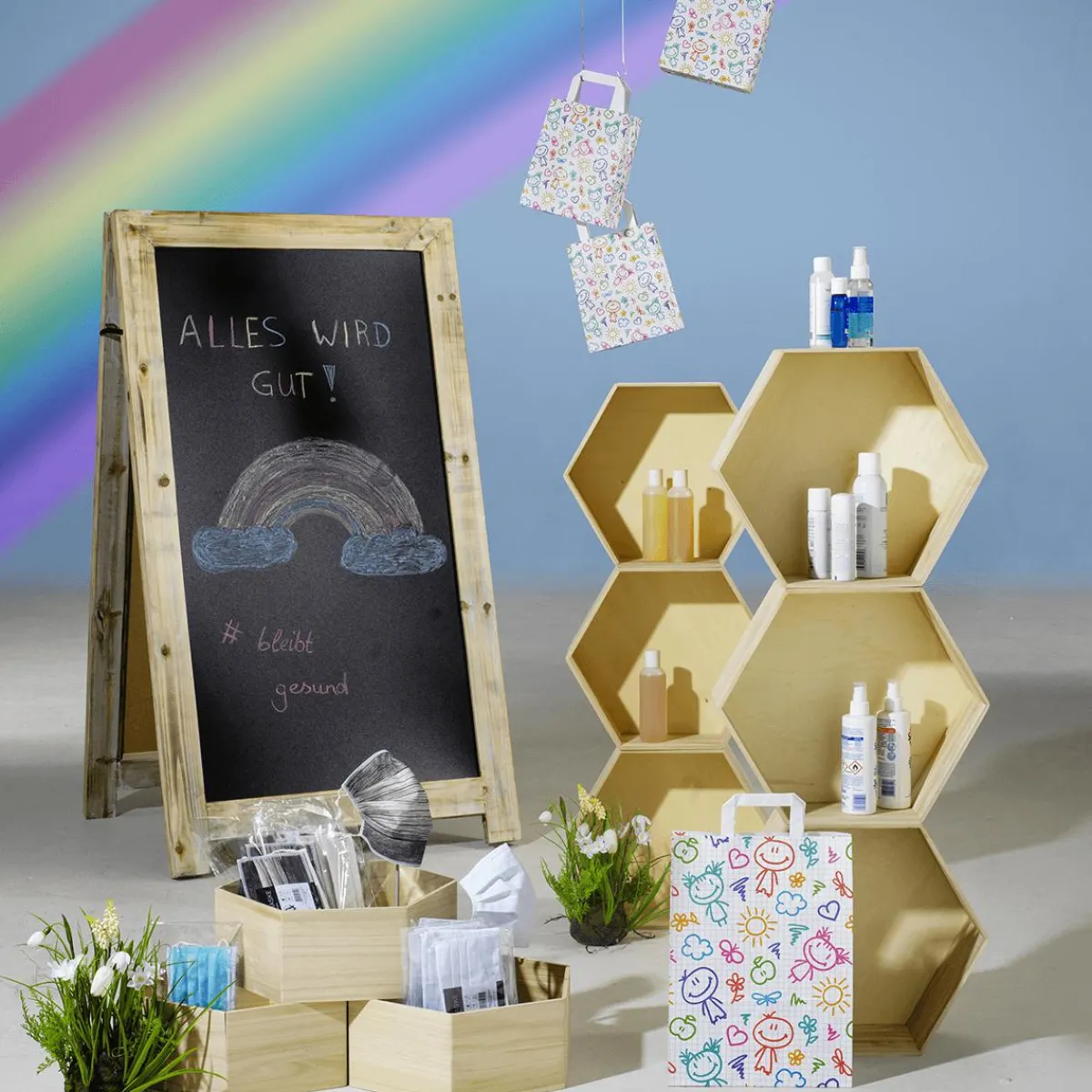Bolsas De Regalo Y Bolsas Portátiles|Decoración Temática>DecoWoerner Bolsa De Papel "Feliz", 26 X 35 X 11 Cm multicolor
