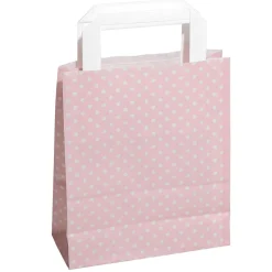 Bolsas De Regalo Y Bolsas Portátiles>DecoWoerner Bolsa De Papel Kraft "Puntitos" 22 X 18 Cm, da rosa