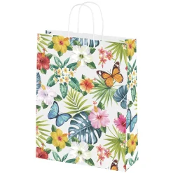 Bolsas De Regalo Y Bolsas Portátiles>DecoWoerner Bolsa De Papel Kraft "Tropical" 35 X 26 X 12 Cm multicolor
