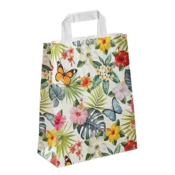 Bolsas De Regalo Y Bolsas Portátiles>DecoWoerner Bolsa De Papel Kraft "Tropical" 35 X 26 X 12 Cm multicolor