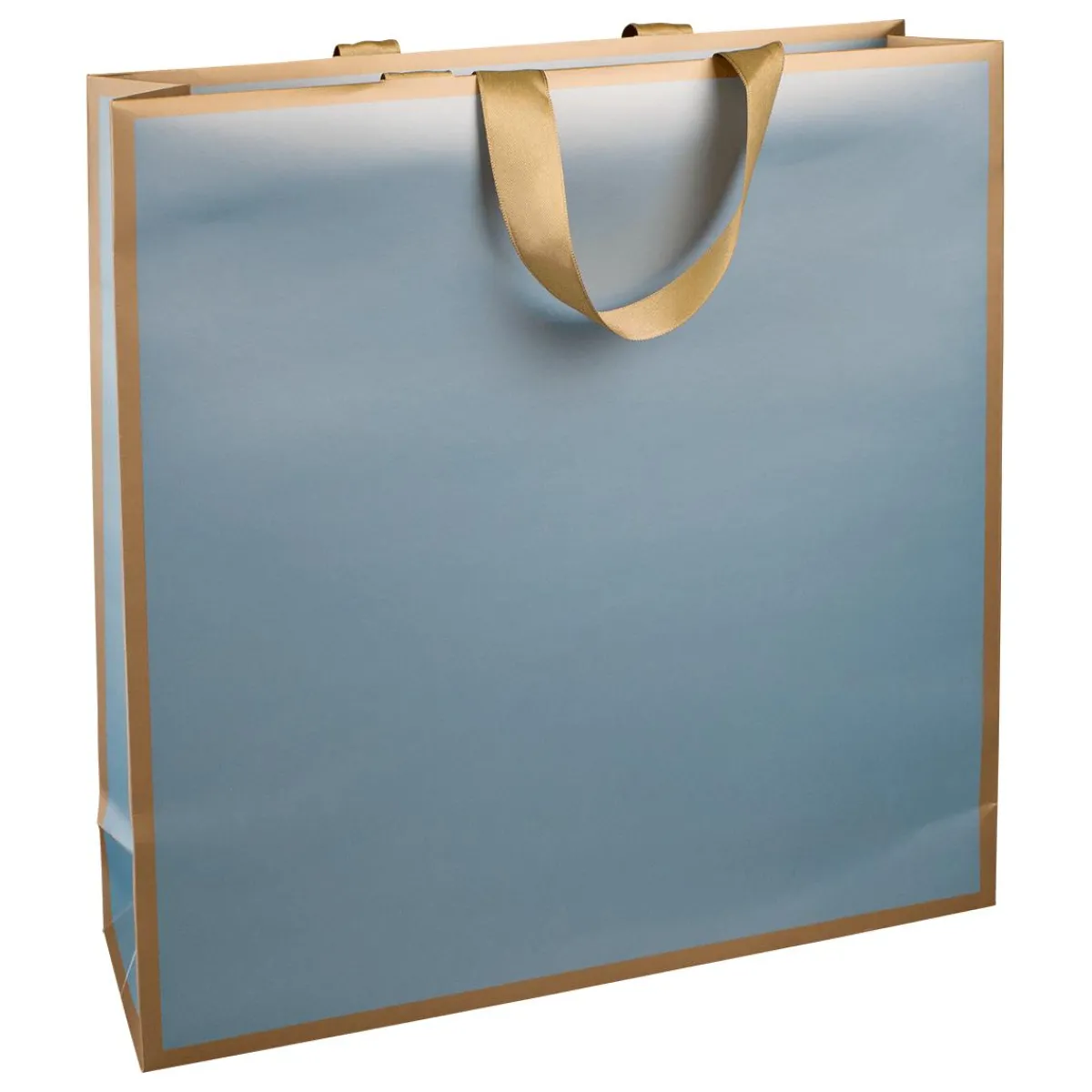 Bolsas De Regalo Y Bolsas Portátiles>DecoWoerner Bolsa De Papel "Metallic" 35 X 35 X 10 Cm Azul Claro Y Dorado 10 Piezas blanco