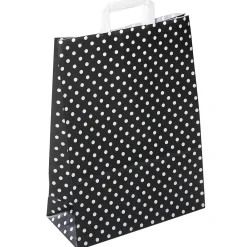 Bolsas De Regalo Y Bolsas Portátiles>DecoWoerner Bolsa De Papel Negra "Dots" 40 X 32 Cm 50 Unidades negro