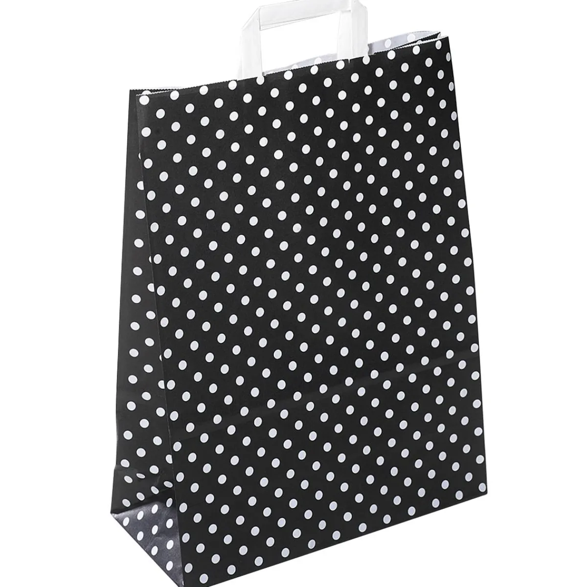 Bolsas De Regalo Y Bolsas Portátiles>DecoWoerner Bolsa De Papel Negra "Dots" 40 X 32 Cm 50 Unidades negro