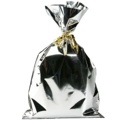 Bolsitas Con Cordón>DecoWoerner Bolsa De Regalo, Brillante, Color , 20 X 35 Cm plata