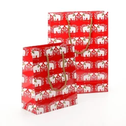 Bolsas De Regalo Y Bolsas Portátiles>DecoWoerner Bolsa De Regalo De Oso Polar Juego De 12 33,5 X 24 X 10 Cm, 150 Gr/m² rojo