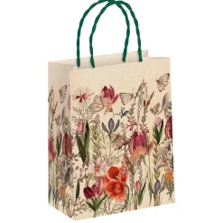Bolsas De Regalo Y Bolsas Portátiles>DecoWoerner Bolsa De Regalo "Jardín De Flores" 22 X 31 X 10 Cm 10pcs. marrón