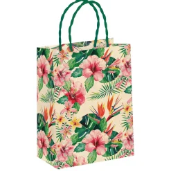 Bolsas De Regalo Y Bolsas Portátiles>DecoWoerner Bolsa De Regalo "Tropic" 18 X 24 X 8 Cm 10pcs. marrón