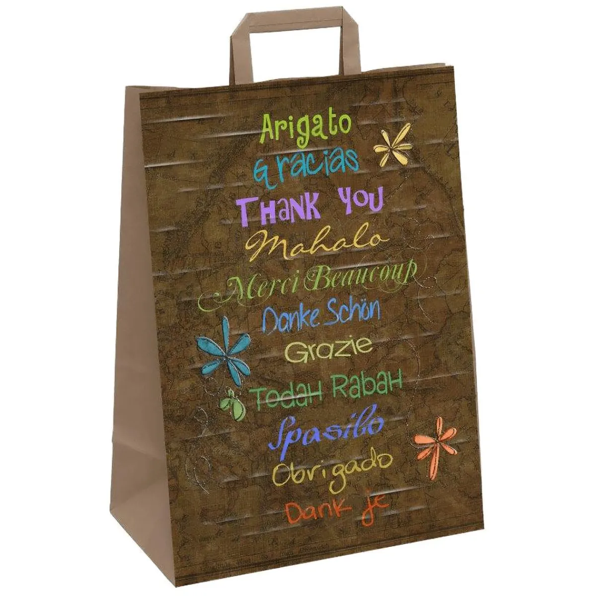 Bolsas De Regalo Y Bolsas Portátiles>DecoWoerner Bolsa De Transporte Gracias 35 X 26 X 12 Cm marrón