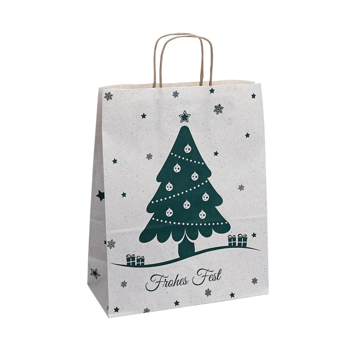 Bolsas De Regalo Y Bolsas Portátiles>DecoWoerner Bolsa De Transporte Árbol De Navidad, Papel Hierba, 34 X 26 X 12 Cm, 50 Piezas blanco