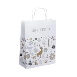 Bolsas De Regalo Y Bolsas Portátiles>DecoWoerner Bolsa De Transporte Winter Dream, 32 X 24 X 11 Cm, 50 Uds. blanco