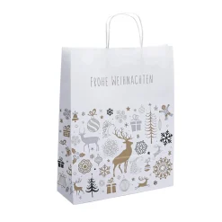 Bolsas De Regalo Y Bolsas Portátiles>DecoWoerner Bolsa De Transporte Winter Dream, 41 X 32 X 12 Cm, 50 Uds. blanco