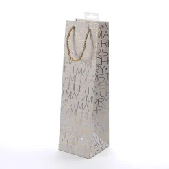 Bolsas De Regalo Y Bolsas Portátiles>DecoWoerner Bolsa Para Botellas De Navidad 36 X 10,5 X 10,5 Cm Juego De 10 blanco