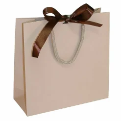 Bolsas De Regalo Y Bolsas Portátiles>DecoWoerner Bolsas De Regalo, 20 X 20 Cm, Arena 25 Piezas, 200 G/ M², Con Lazo De Raso A Juego marrón