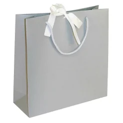 Bolsas De Regalo Y Bolsas Portátiles>DecoWoerner Bolsas De Regalo, 27,5 X 27,5 Cm, 25 Piezas 200g/m², Con Lazo De Raso A Juego Gris