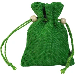 Bolsitas Con Cordón>DecoWoerner Bolsita De Yute, 10 Cm, verde