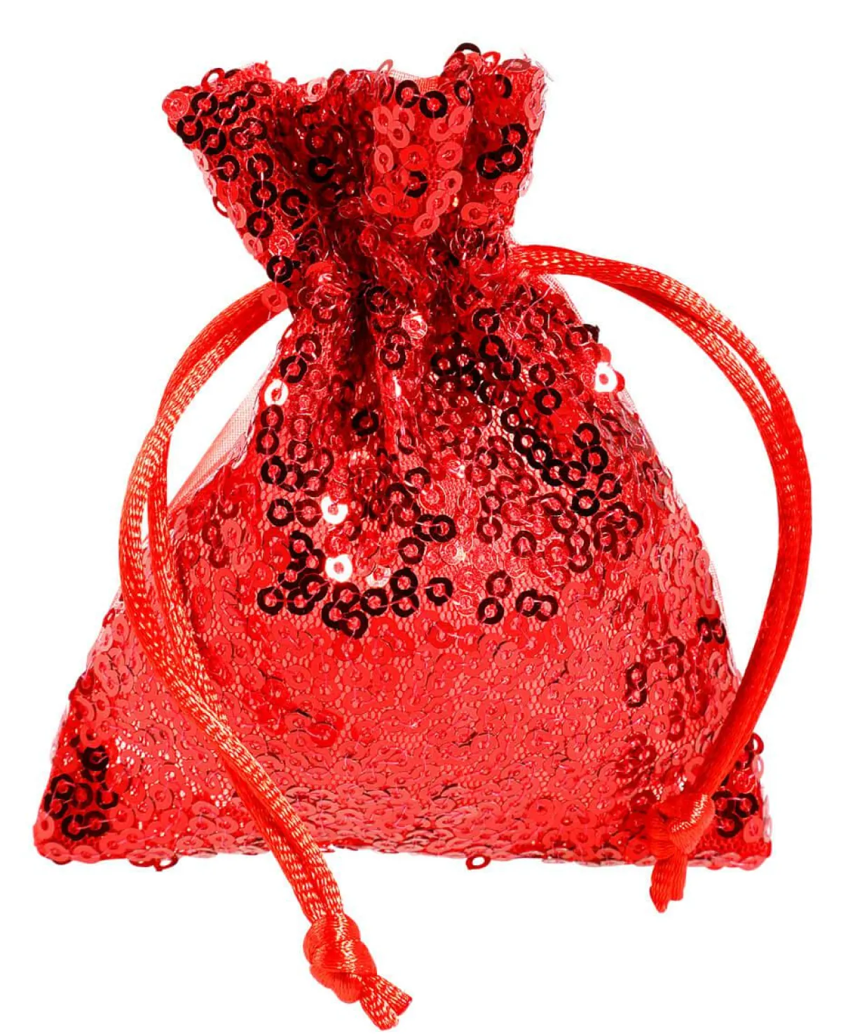 Bolsitas Con Cordón|Decoración Temática>DecoWoerner Bolsitas De Organza Lentejuelas 10 Cm, 10 Piezas, rojo