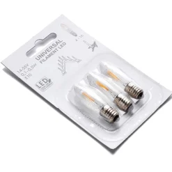 Luz Decorativa|Luces De Navidad>DecoWoerner Bombilla LED De Repuesto 3 Piezas, E10 Blanco Cálido transparente