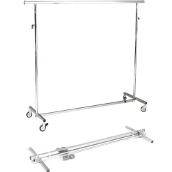 Percheros>DecoWoerner Caballete De Rodillos Plegable, Regulable En Altura, 1,5 M De Ancho plata