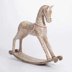 Figuras De Navidad>DecoWoerner Caballo Balancín Con óptica De Madera 30 X 30 Cm Madera natural