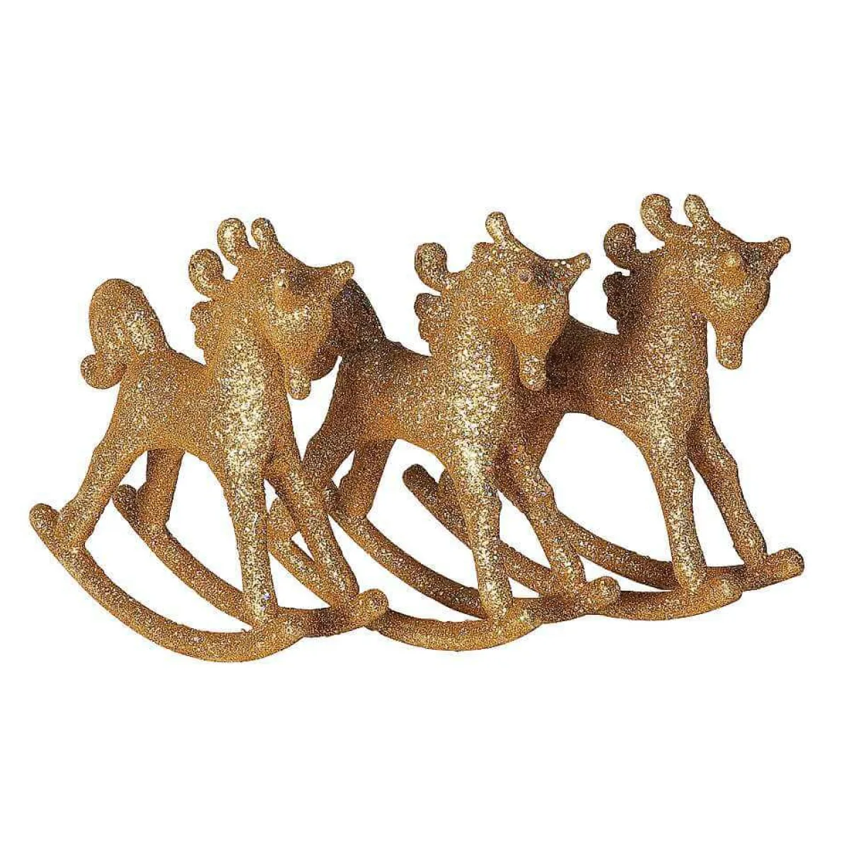Figuras De Navidad>DecoWoerner Caballo Balancín Decorativo 18 Cm, 3 Piezas oro