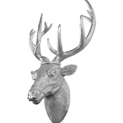 Decoración De Otoño>DecoWoerner Cabeza De Ciervo Decorativa Para Pared Anchura 45 Cm plata