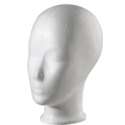 Expositores Para Tiendas|Maniquíes>DecoWoerner Cabeza Decorativa De Espuma De Poliestireno, Altura 24 Cm, Blanca blanco