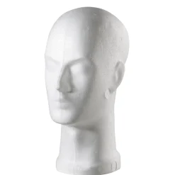 Expositores Para Tiendas|Maniquíes>DecoWoerner Cabeza Decorativa De Poliestireno, Altura 32 Cm blanco