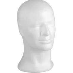 Maniquíes|Ayudas Y Herramientas De Decoración>DecoWoerner Cabeza Decorativa De Poliestireno, Altura 31 Cm blanco