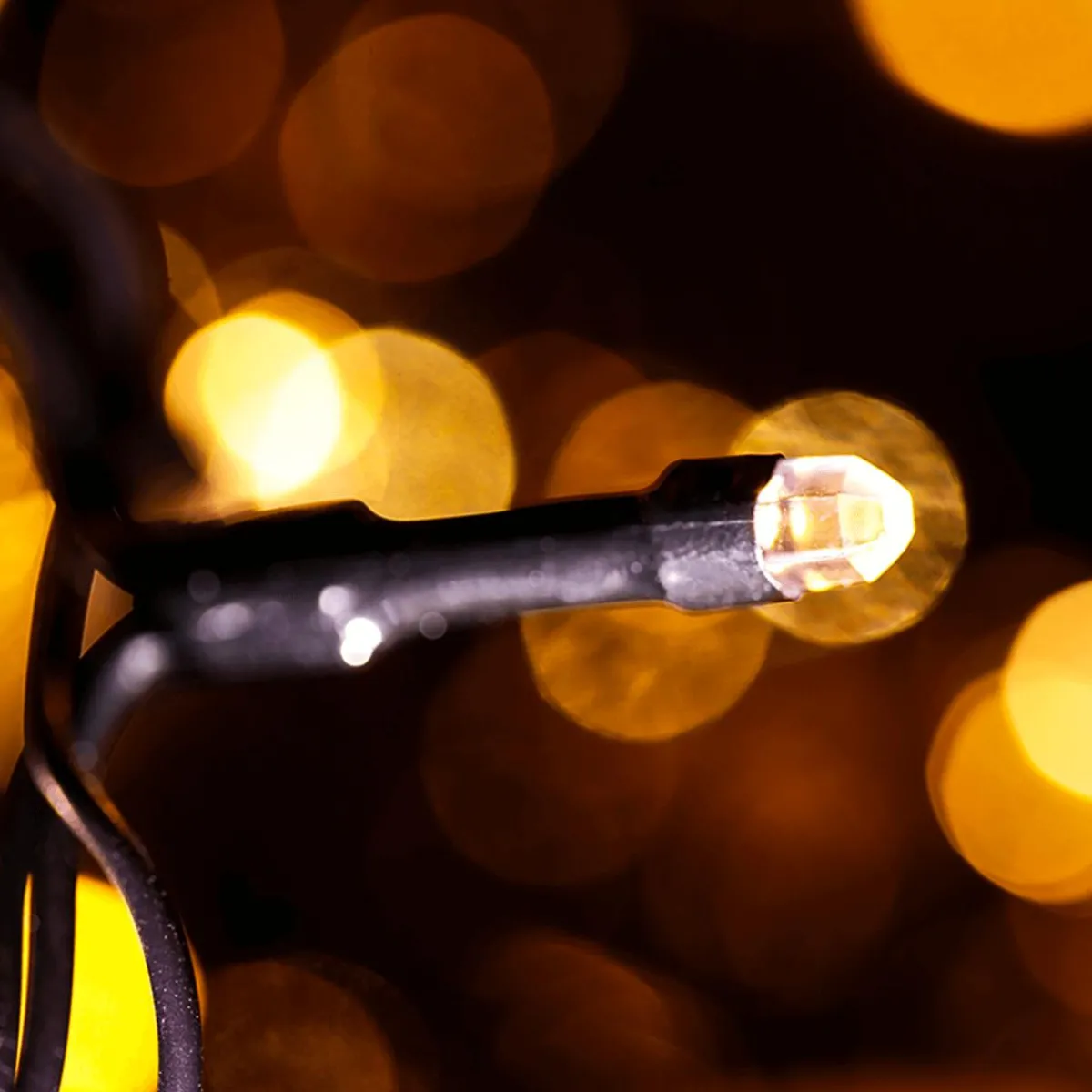 Luces De Navidad>DecoWoerner Cadena De Luces A Pilas Intermitentes Con Temporizador, Para Exterior, 15 M negro