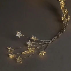 Luz Decorativa|Luces De Navidad>DecoWoerner Cadena De Luces De Estrella De Micro LED Con Luz Cálida Que Funciona Con Pilas 80 Cm transparente