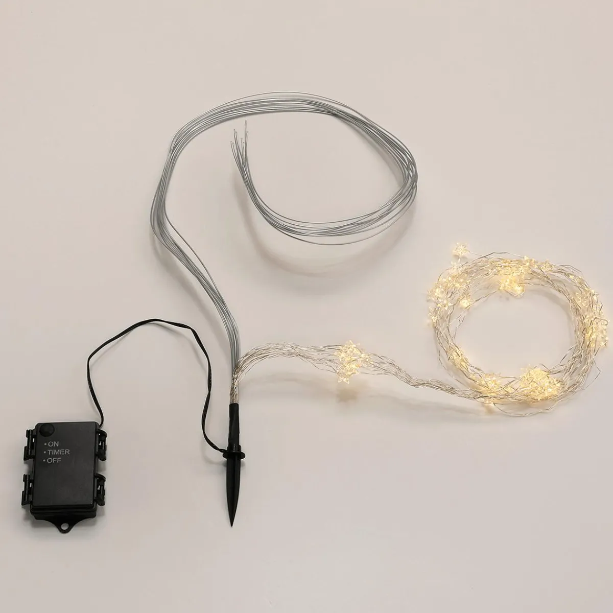 Luz Decorativa|Luces De Navidad>DecoWoerner Cadena De Luces De Estrella De Micro LED Con Luz Cálida Que Funciona Con Pilas 80 Cm transparente