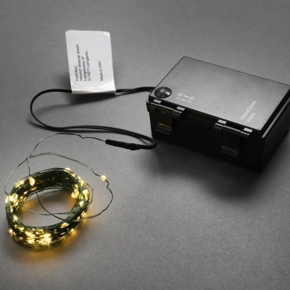 Luces De Navidad>DecoWoerner Cadena De Luces LED Con Alambre Con Baterías Para Exteriores, 100 LED, 10 M verde