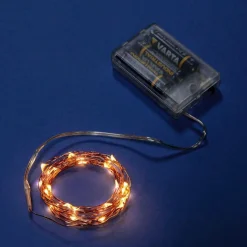 Luz Decorativa>DecoWoerner Cadena De Luces LED Con Alambre Con Baterías Para Interiores, 50 LED, 5 M marrón